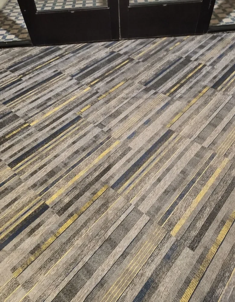 Patterned commercial carpet at an entrance